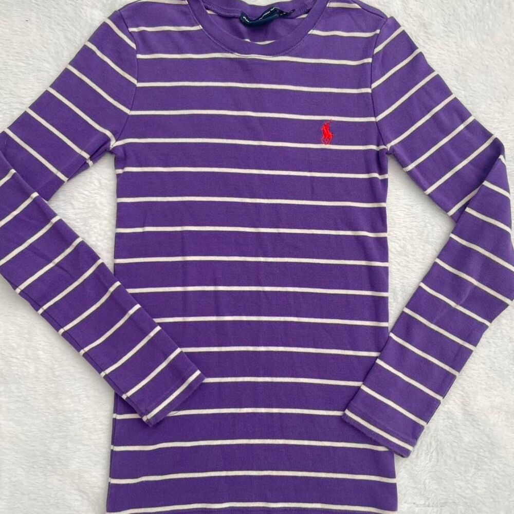 Ralph Lauren Sport Stripe Long Sleeve Women's XS Workwear Preppy Office Siren